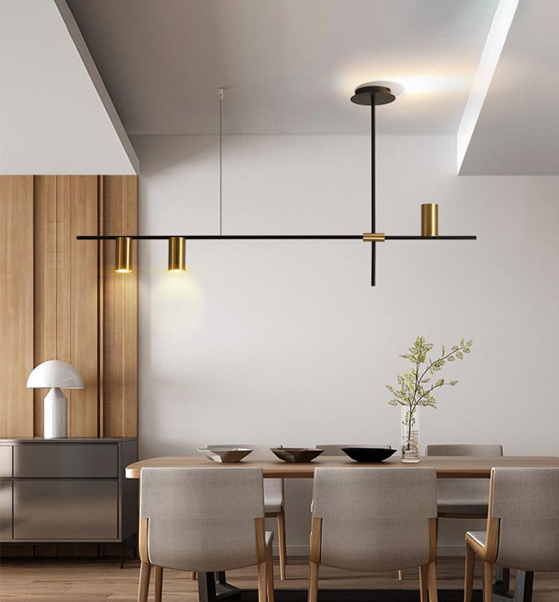 Lustra Chandelier Tribes Brass Linear Cylinder - Letslighting