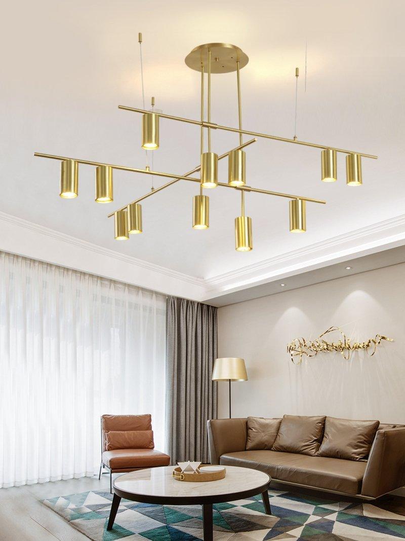 Lustra Chandelier Tribes Brass Linear Cylinder - Letslighting