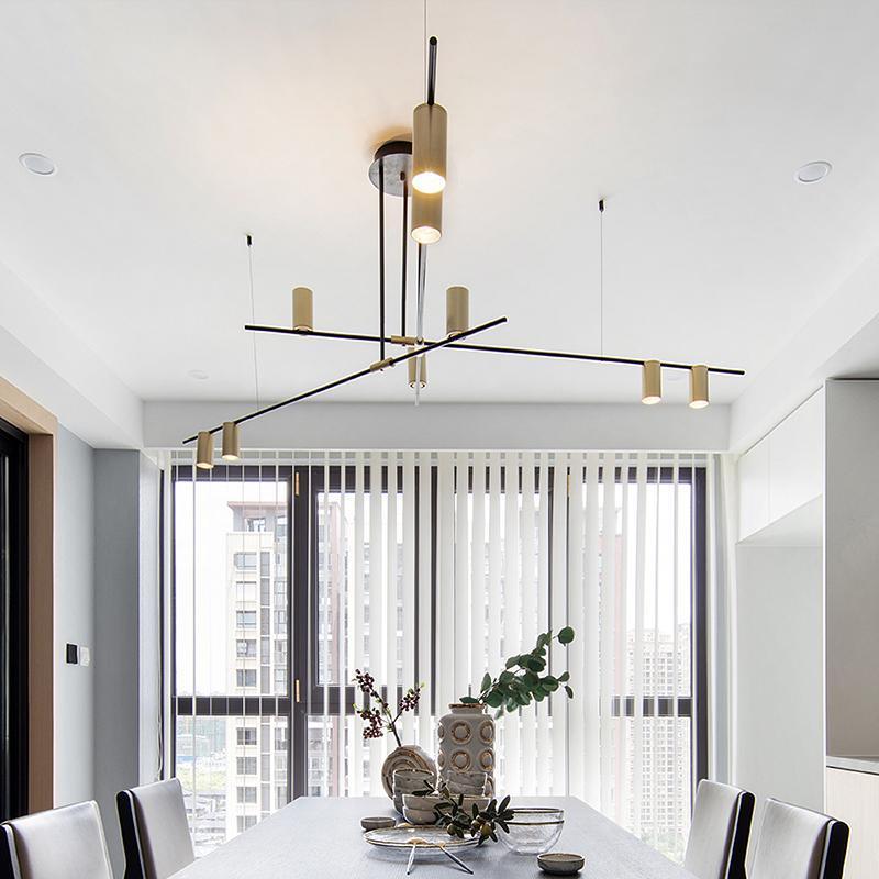 Lustra Chandelier Tribes Brass Linear Cylinder - Letslighting