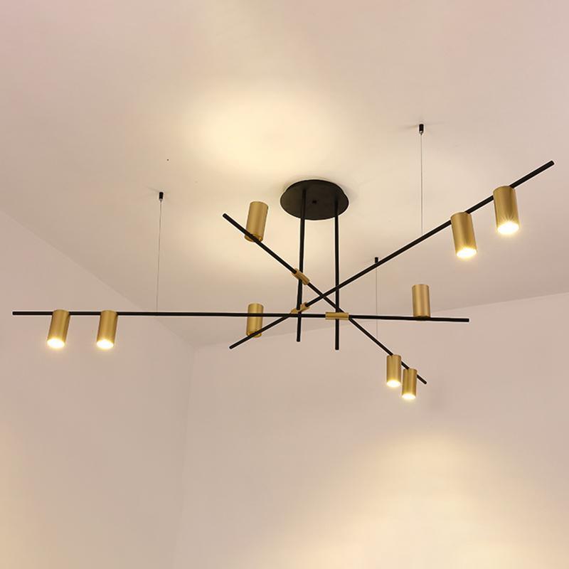 Lustra Chandelier Tribes Brass Linear Cylinder - Letslighting