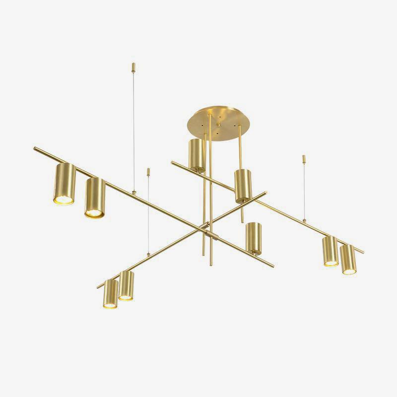 Lustra Chandelier Tribes Brass Linear Cylinder - Letslighting