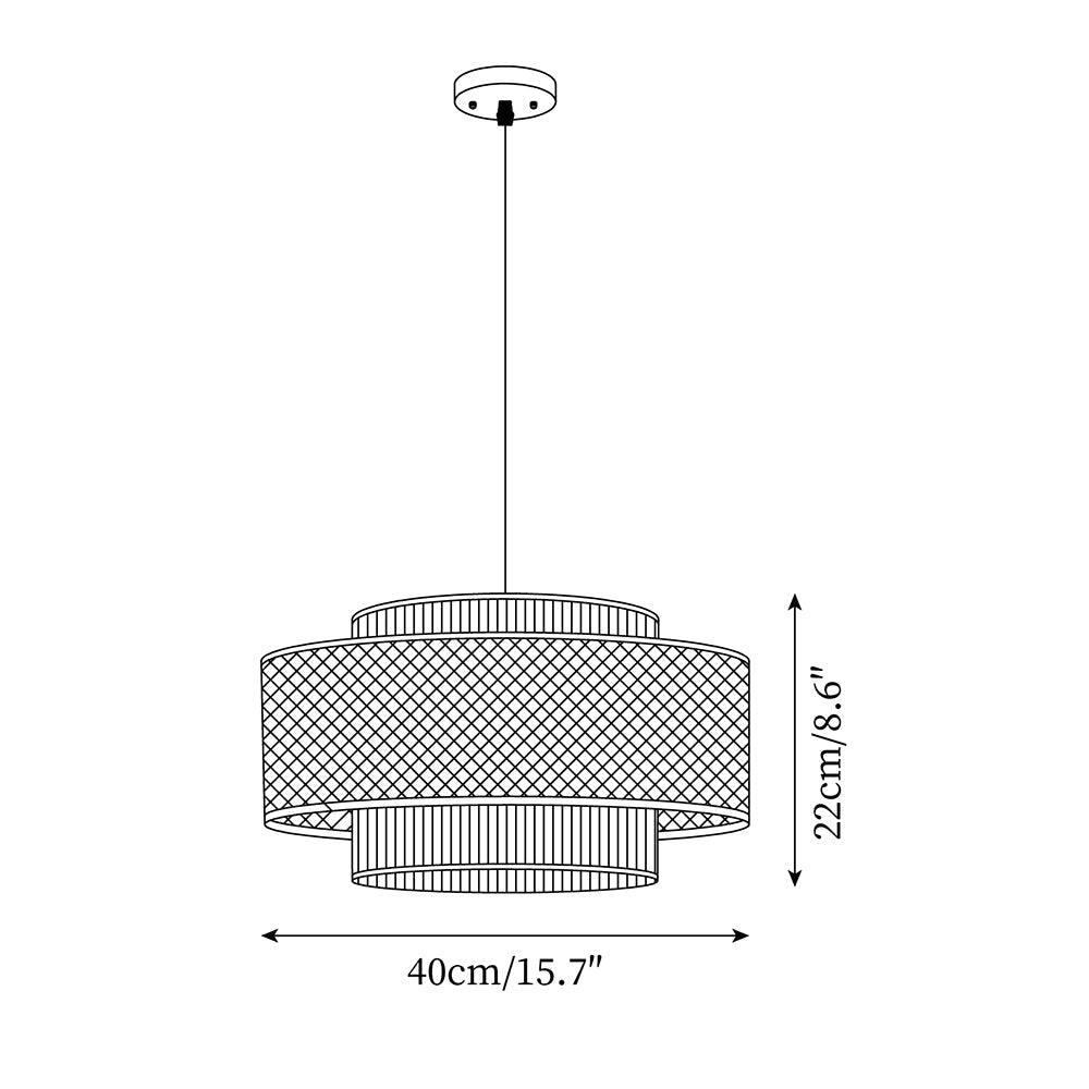 Triela Pendant Lamp Layered Rattan - Letslighting