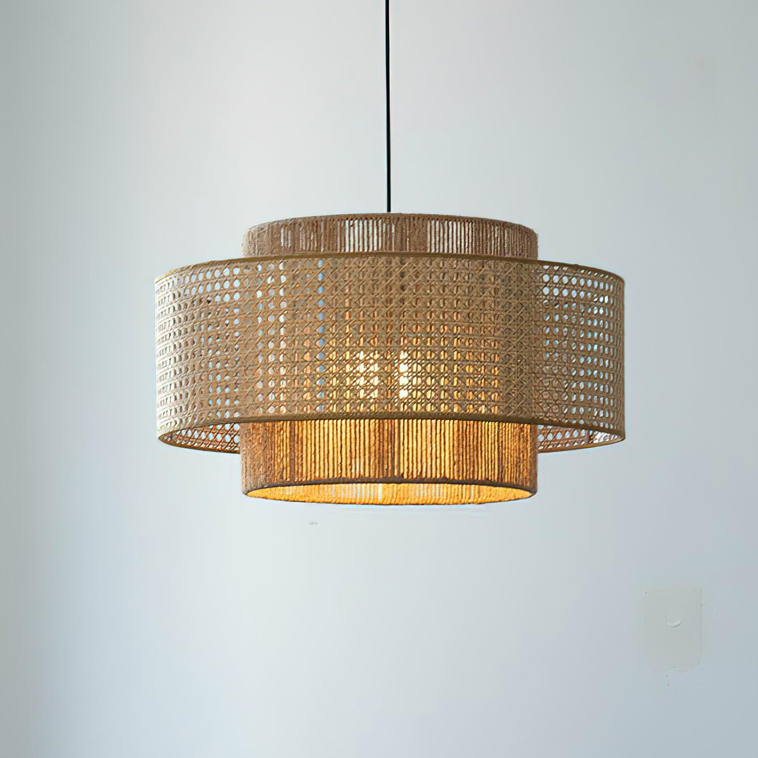 Triela Pendant Lamp Layered Rattan - Letslighting