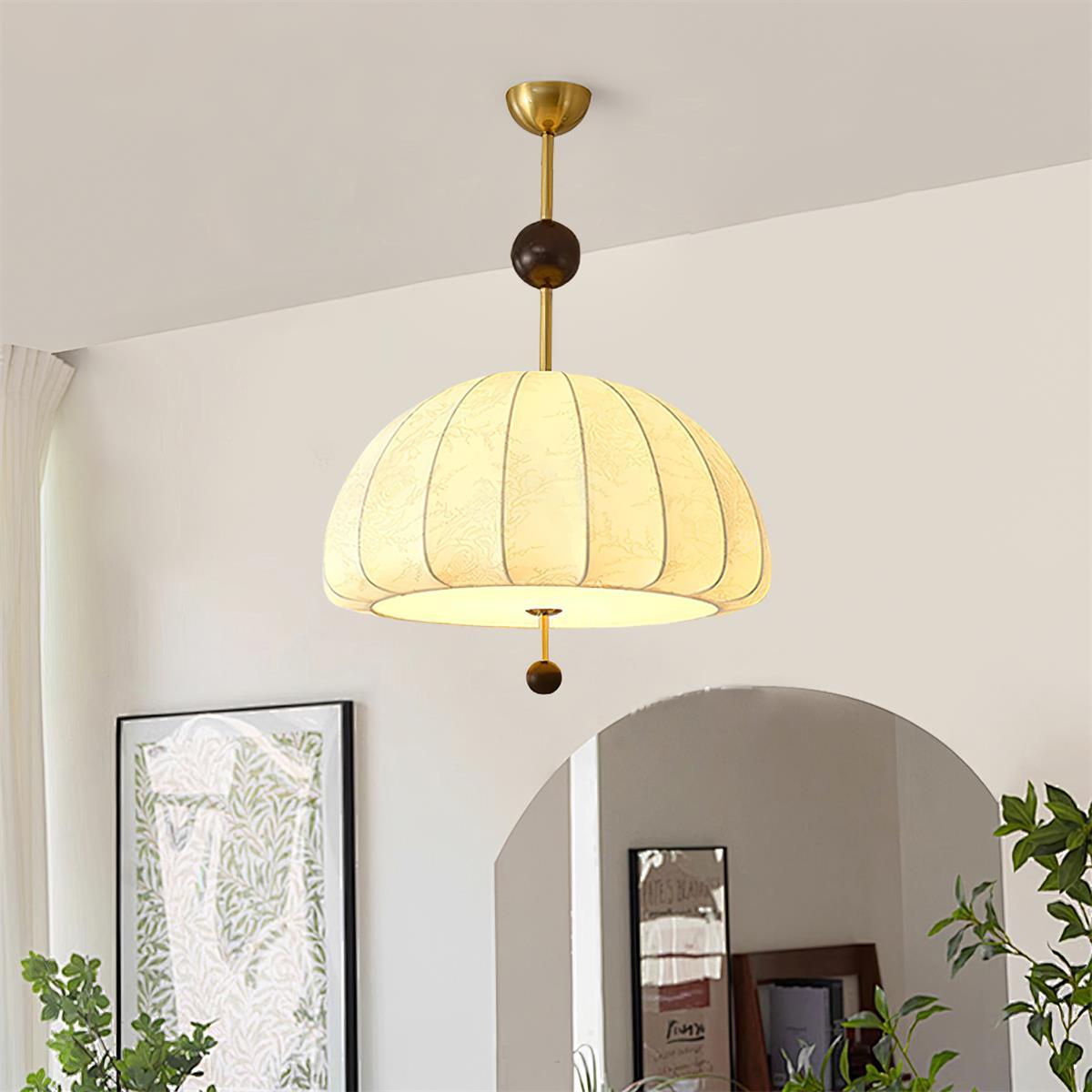 Trigg Pendant Lamp Map-Pattern Fabric - Letslighting