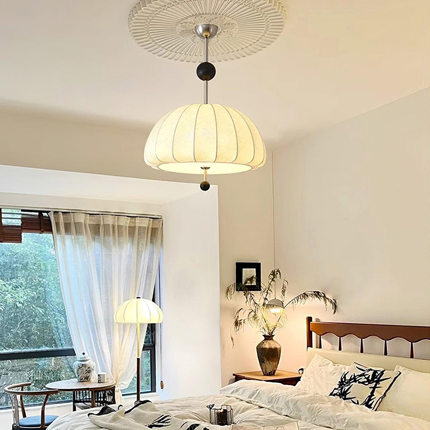 Trigg Pendant Lamp Map-Pattern Fabric - Letslighting