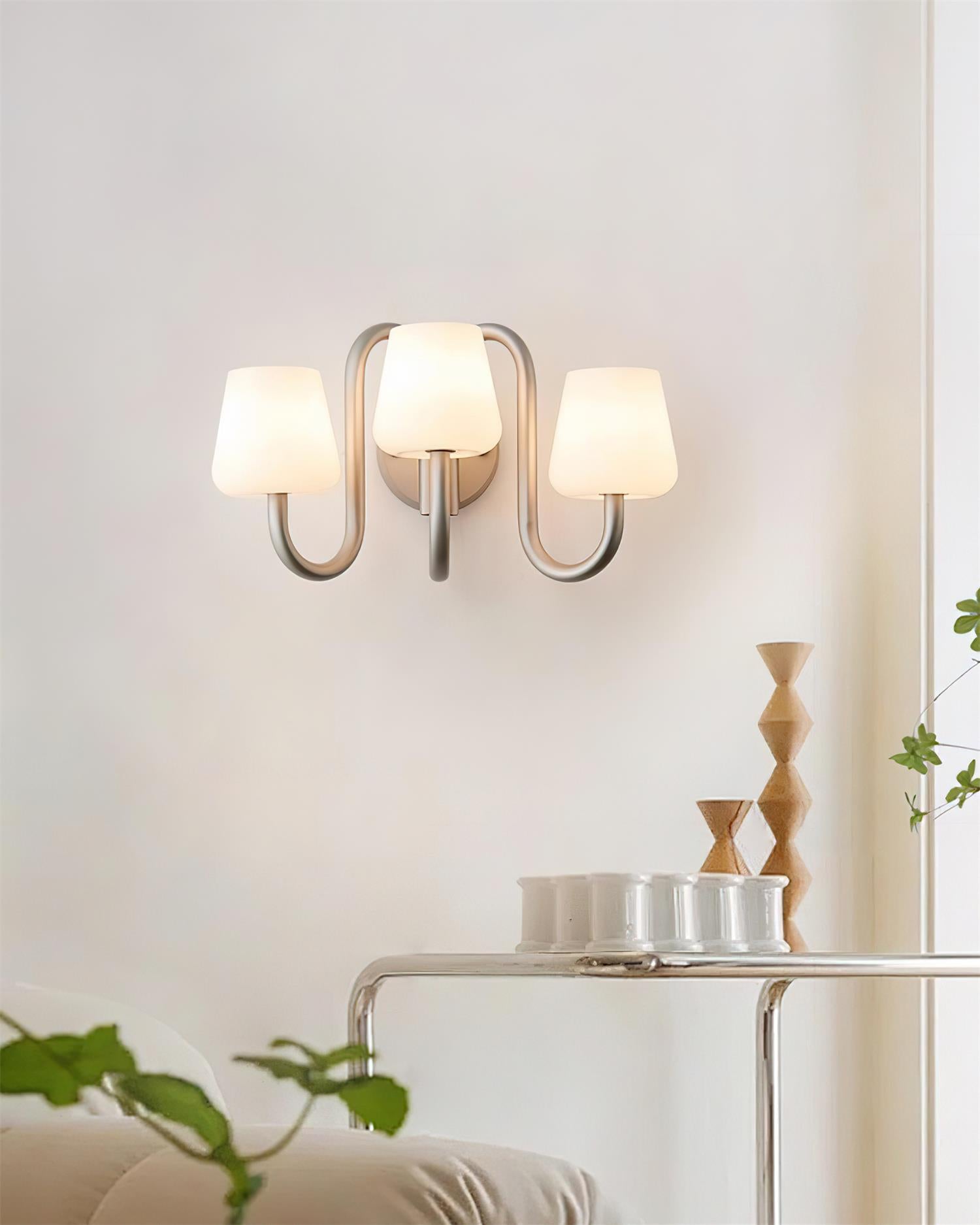 Trilo Wall Lamp Sculptural Satin Curves - Letslighting