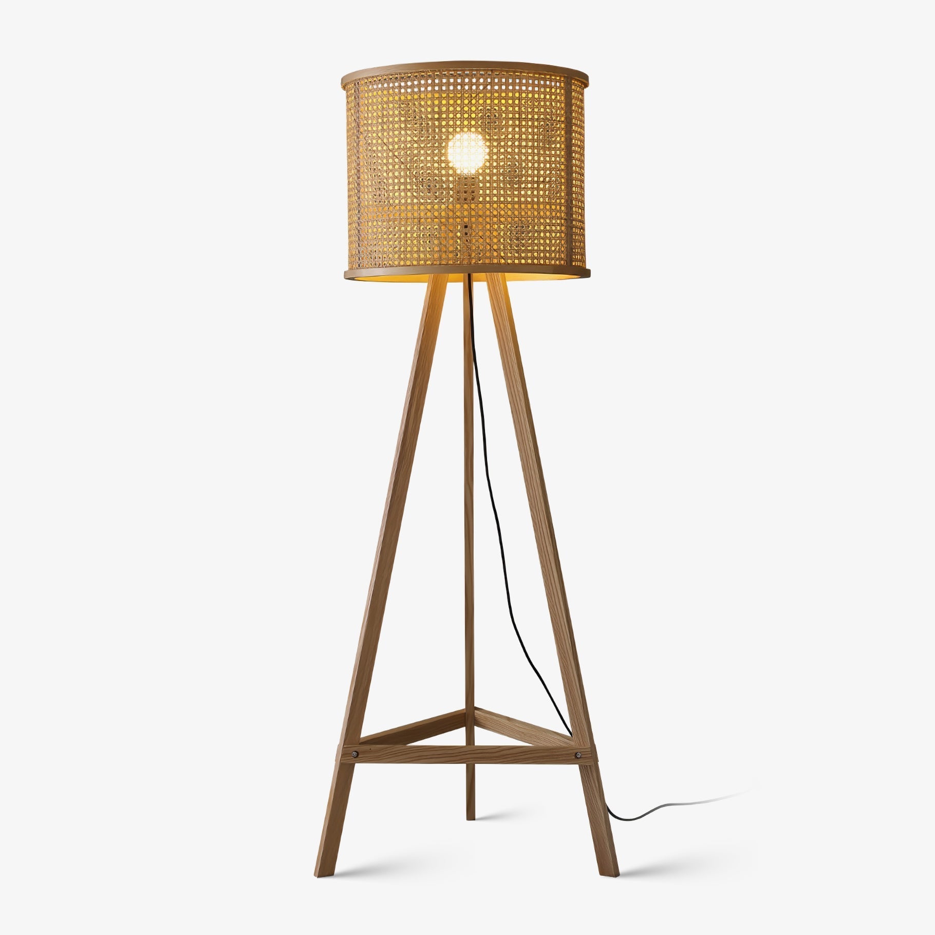 Olsolyra Rattan Woven Tripod Floor Lamp - Letslighting