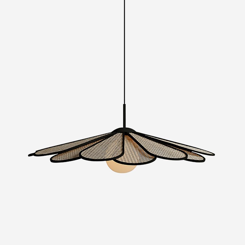 Pendant Lamp Rattan Petal Shade Frame Tropical - Letslighting