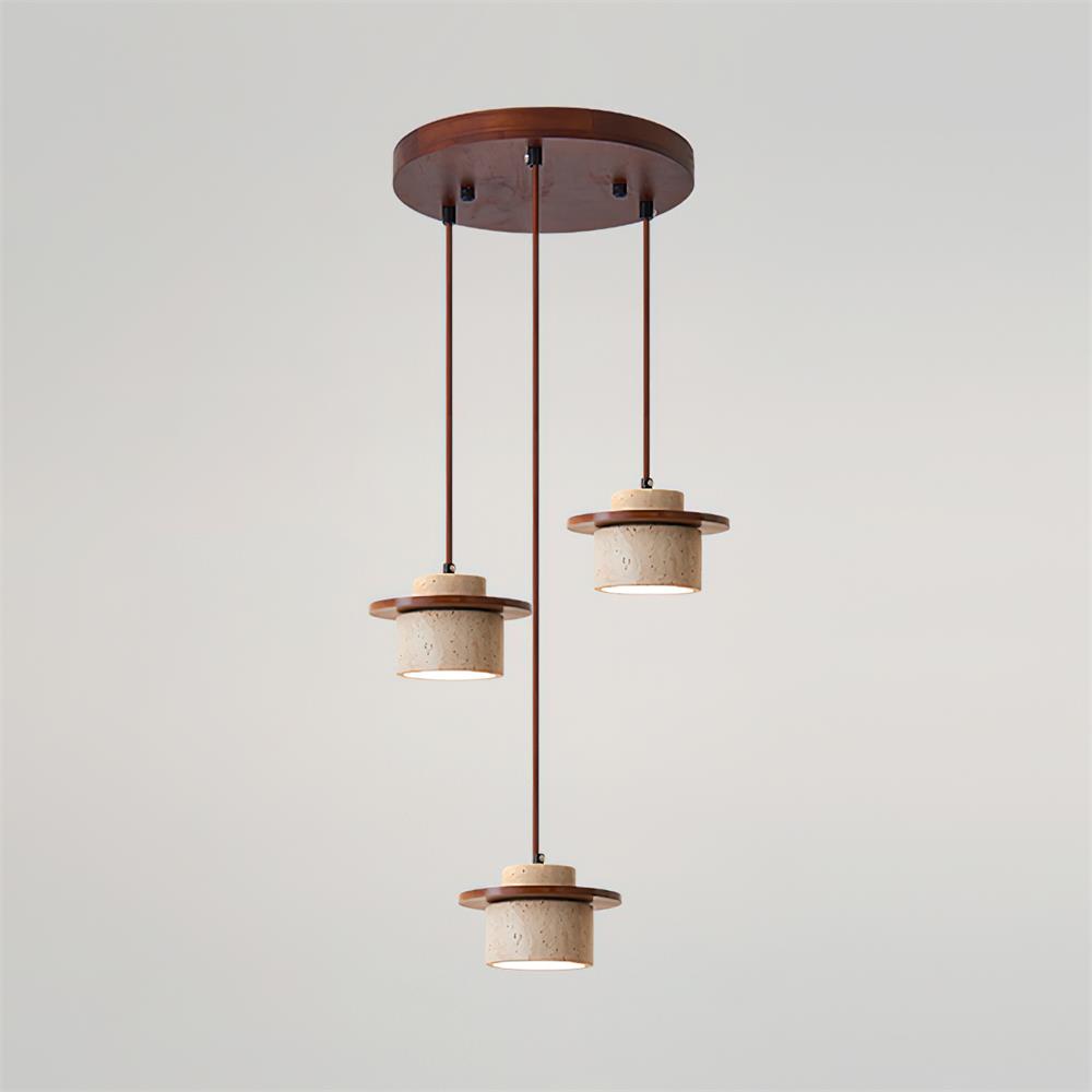 Lunara Multi-Light Pendant  Lamp Set Travertine