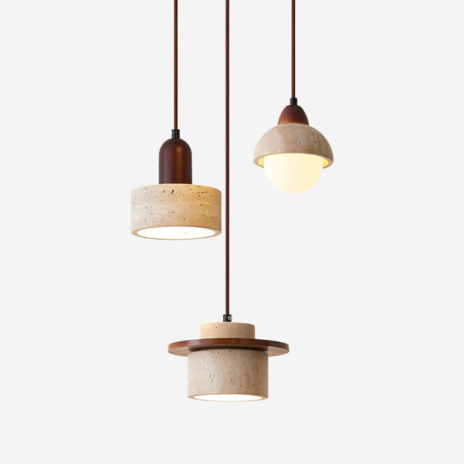Lunara Multi-Light Pendant  Lamp Set Travertine