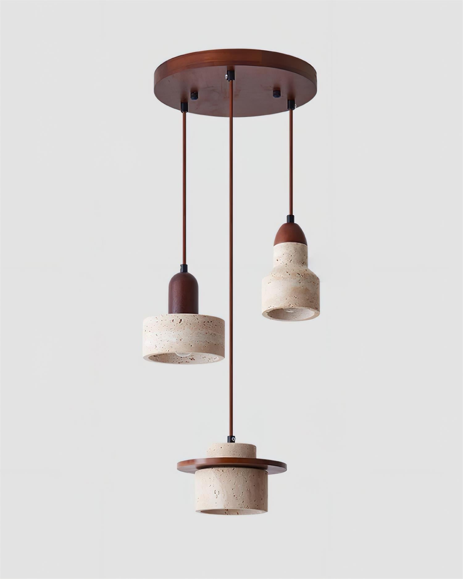 Lunara Multi-Light Pendant  Lamp Set Travertine