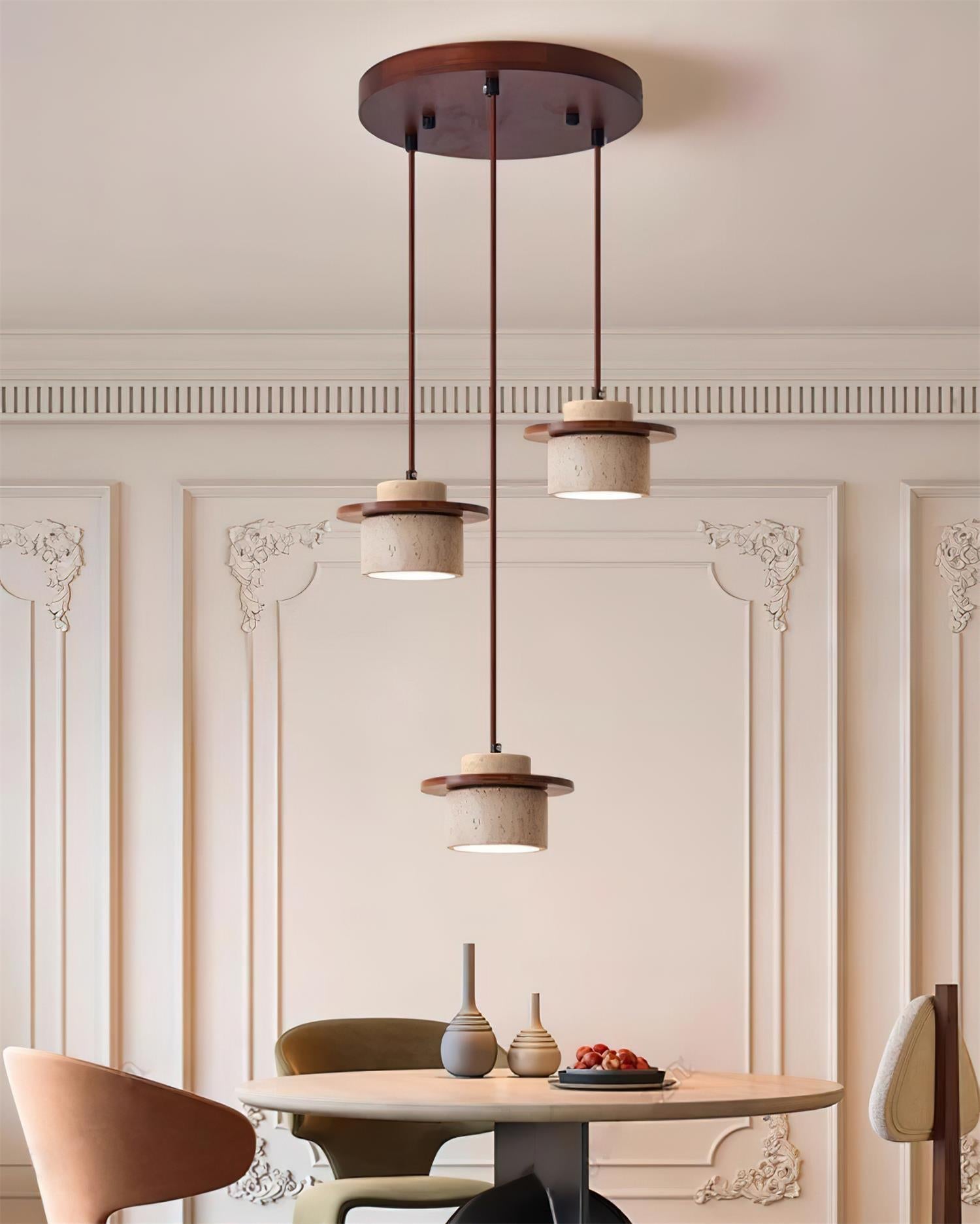 Lunara Multi-Light Pendant  Lamp Set Travertine