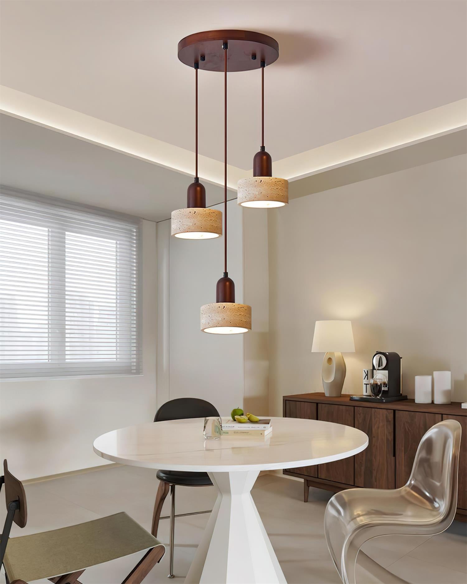 Lunara Multi-Light Pendant  Lamp Set Travertine