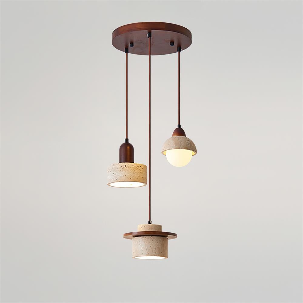 Lunara Multi-Light Pendant  Lamp Set Travertine
