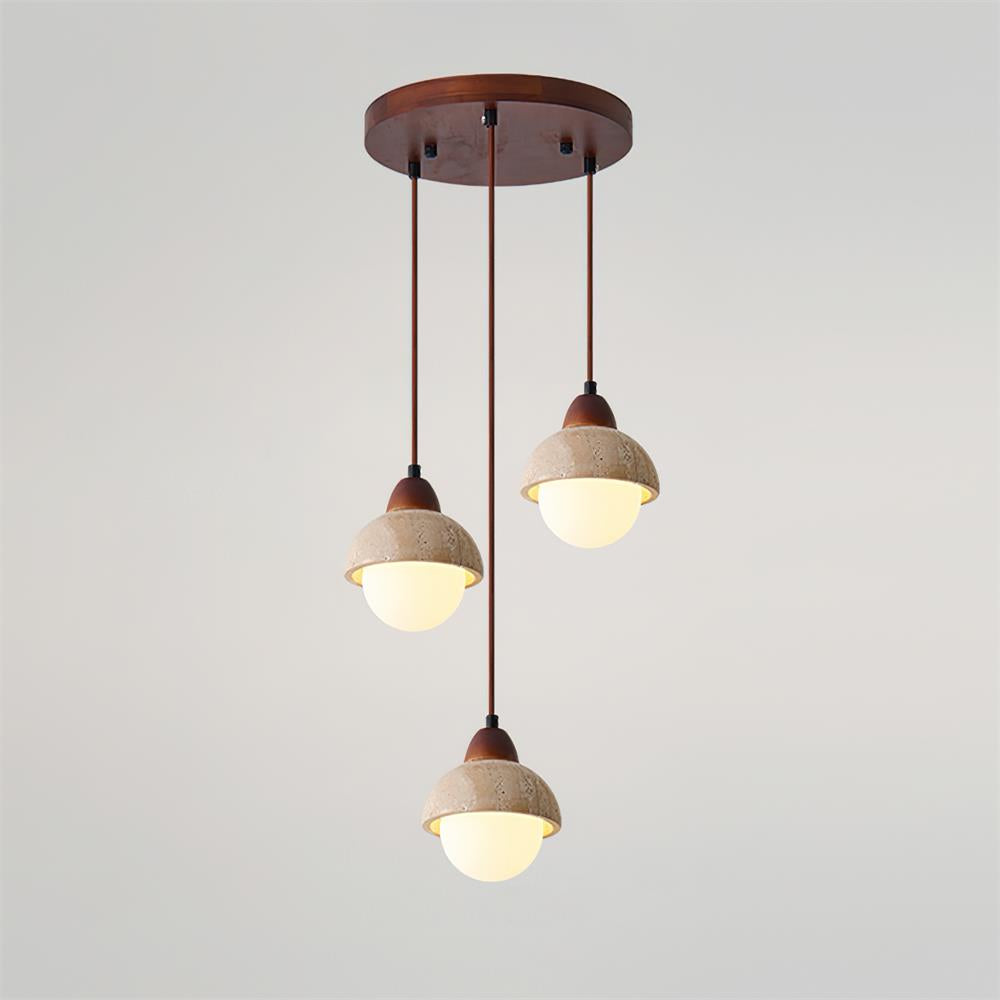 Lunara Multi-Light Pendant  Lamp Set Travertine