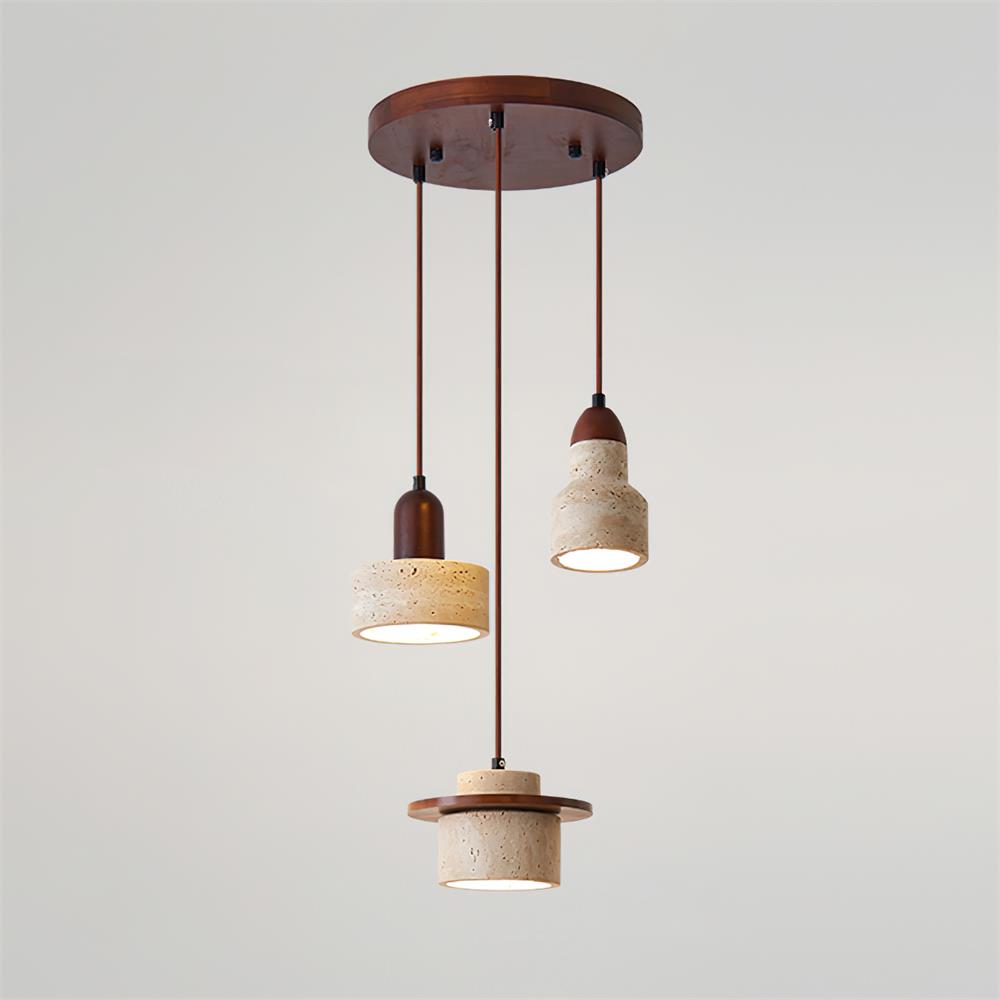 Lunara Multi-Light Pendant  Lamp Set Travertine