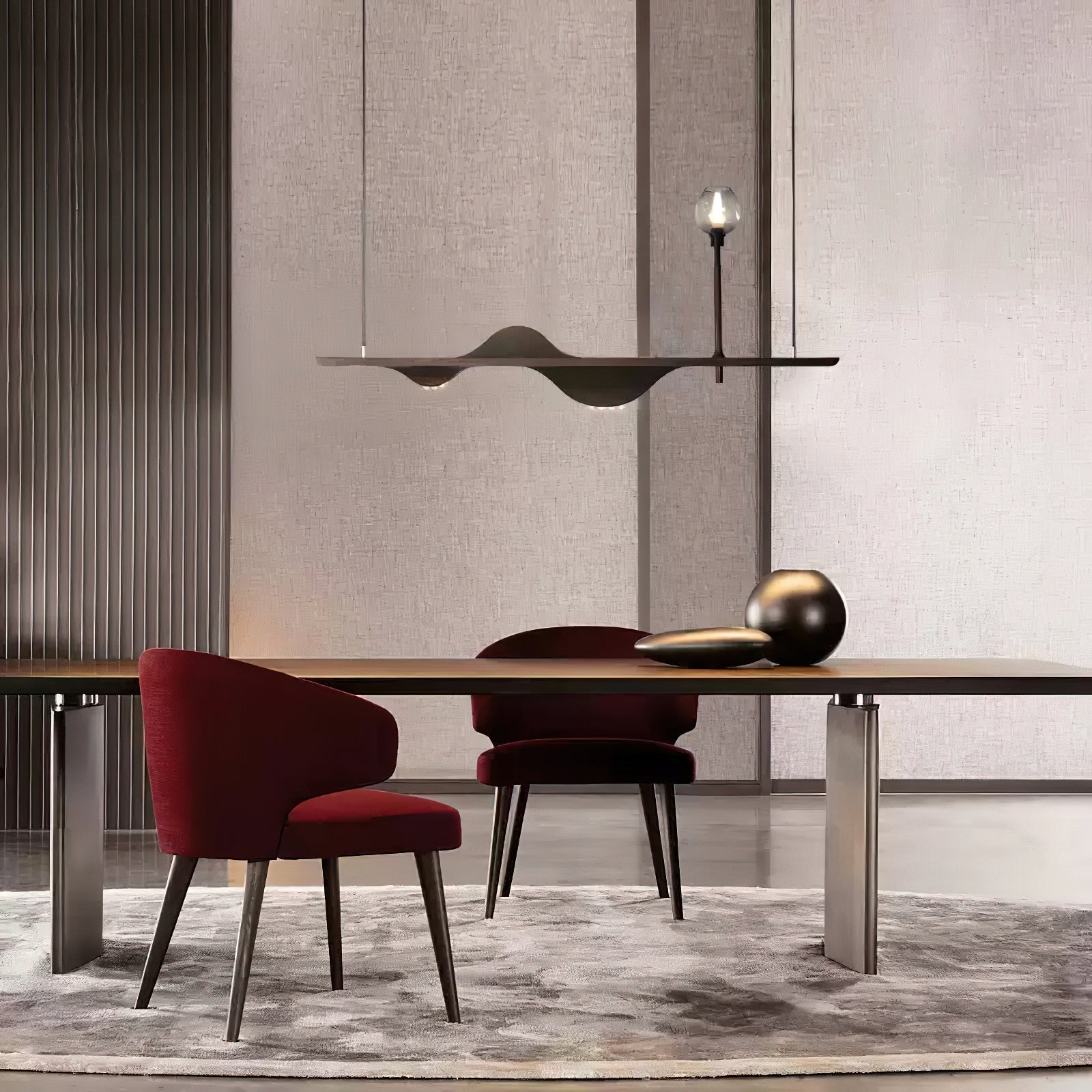 Cushais Wave Wood Pendant Light - Letslighting