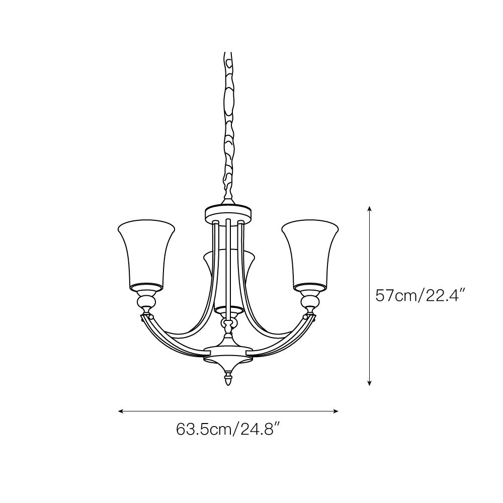 Ordoran Vintage Industrial Brass Glass Chandelier - Letslighting