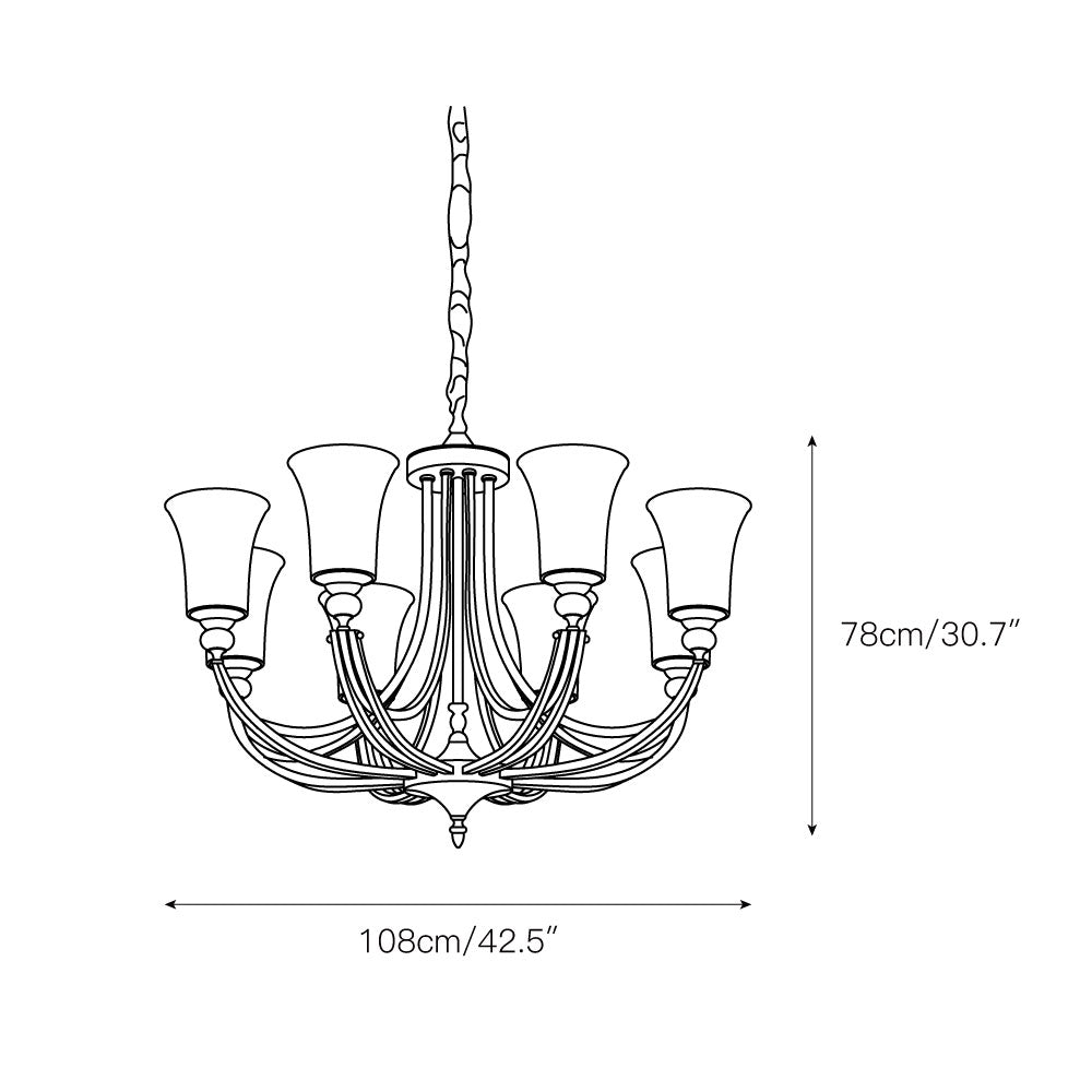 Ordoran Vintage Industrial Brass Glass Chandelier - Letslighting