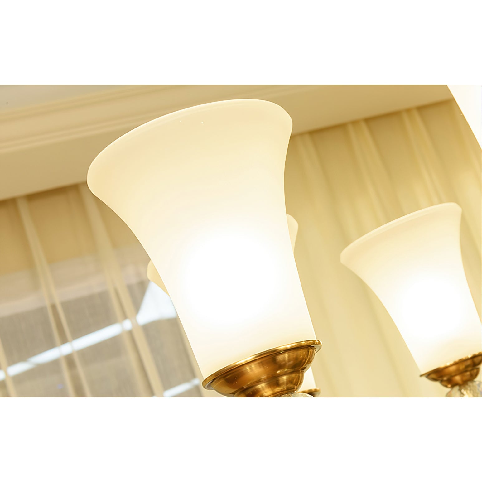 Ordoran Vintage Industrial Brass Glass Chandelier - Letslighting