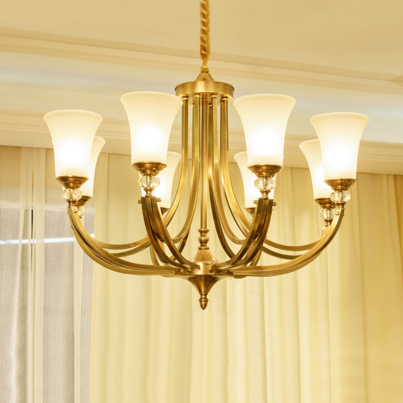 Ordoran Vintage Industrial Brass Glass Chandelier - Letslighting