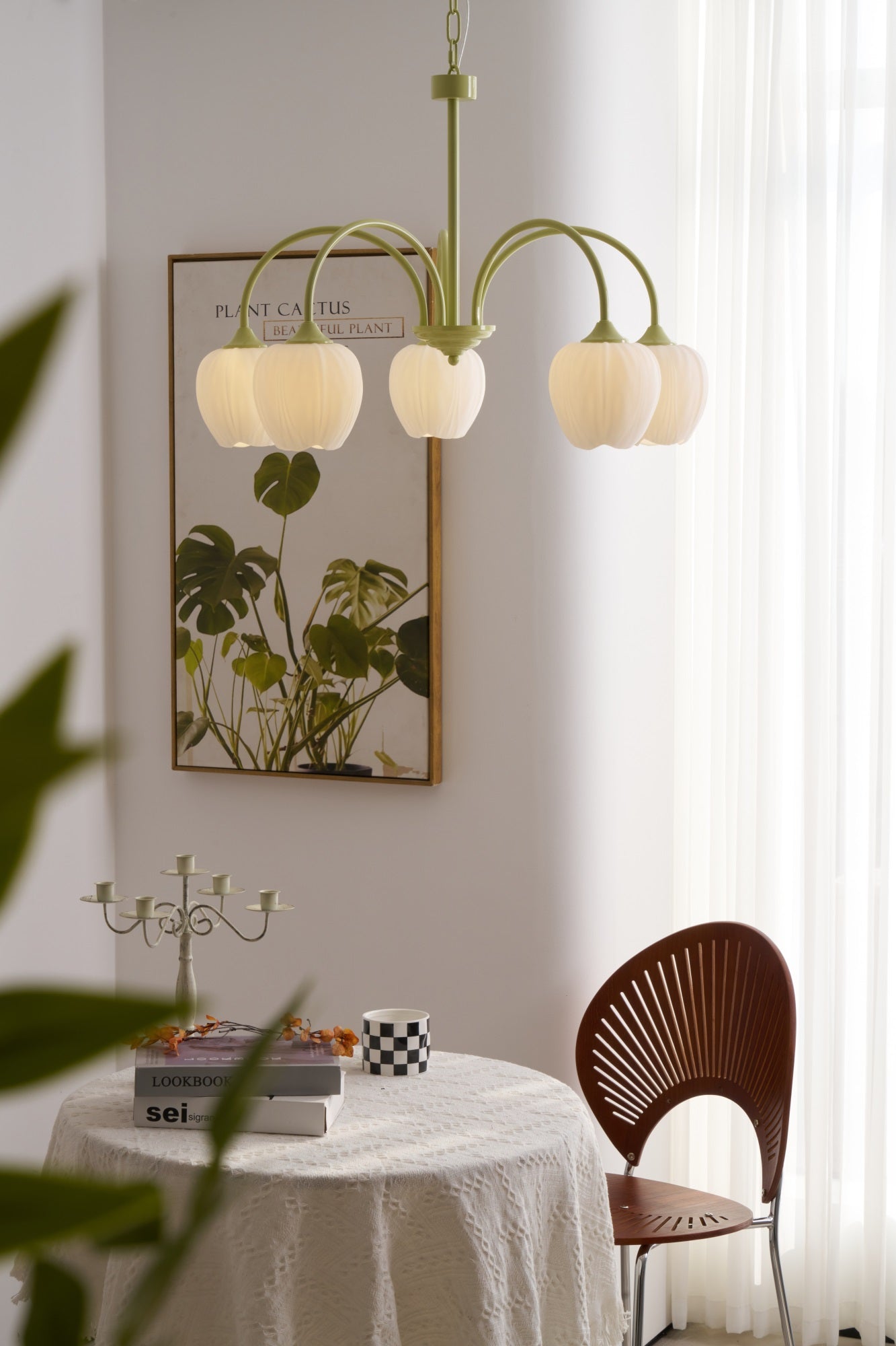 Lustra Chandelier Tulip Matcha Glass - Letslighting