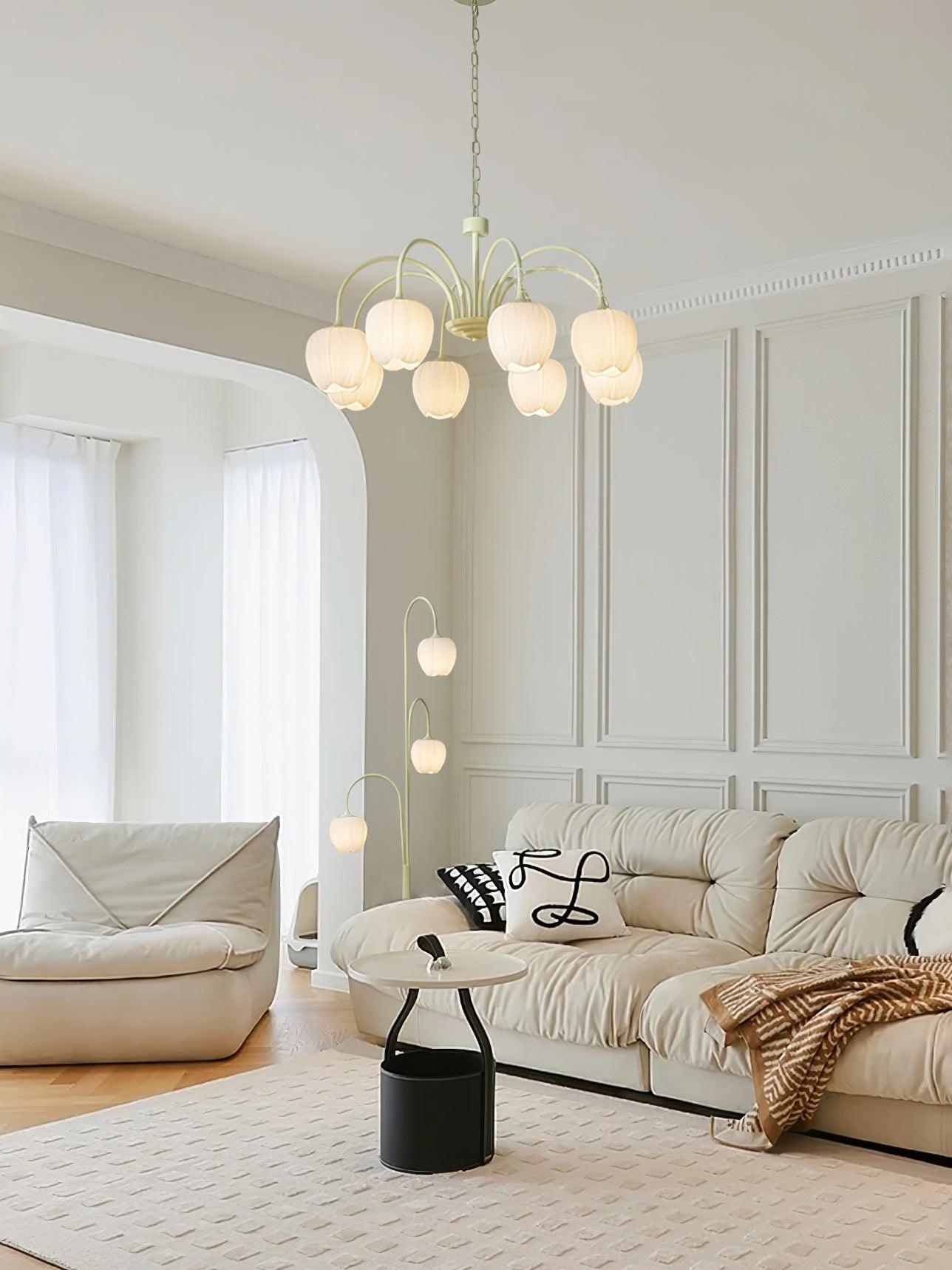 Lustra Chandelier Tulip Matcha Glass - Letslighting
