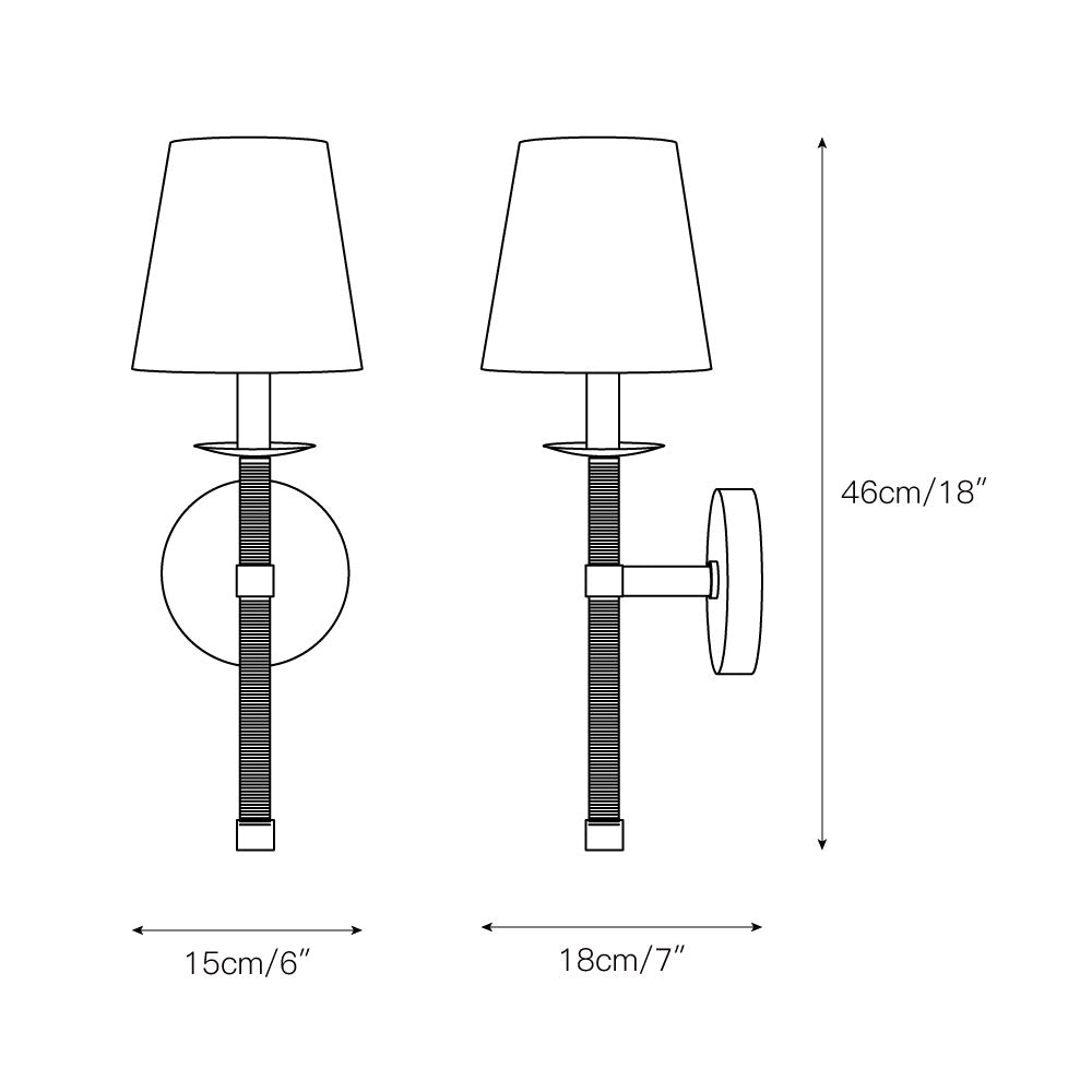 Conoror Elegance Vintage Brass Fabric Wall Lamp - Letslighting