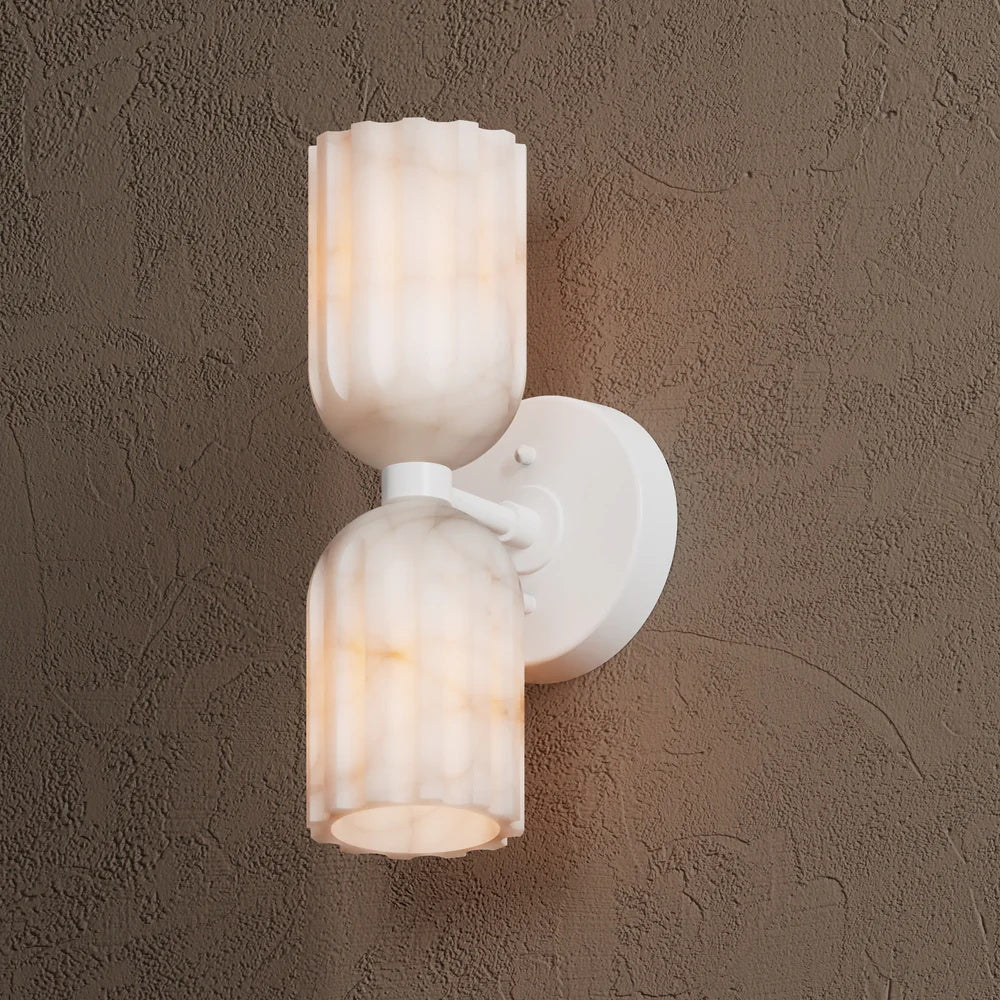 Uraeeth Modern Minimalist Double Brass Alabaster Wall Lamp - Letslighting