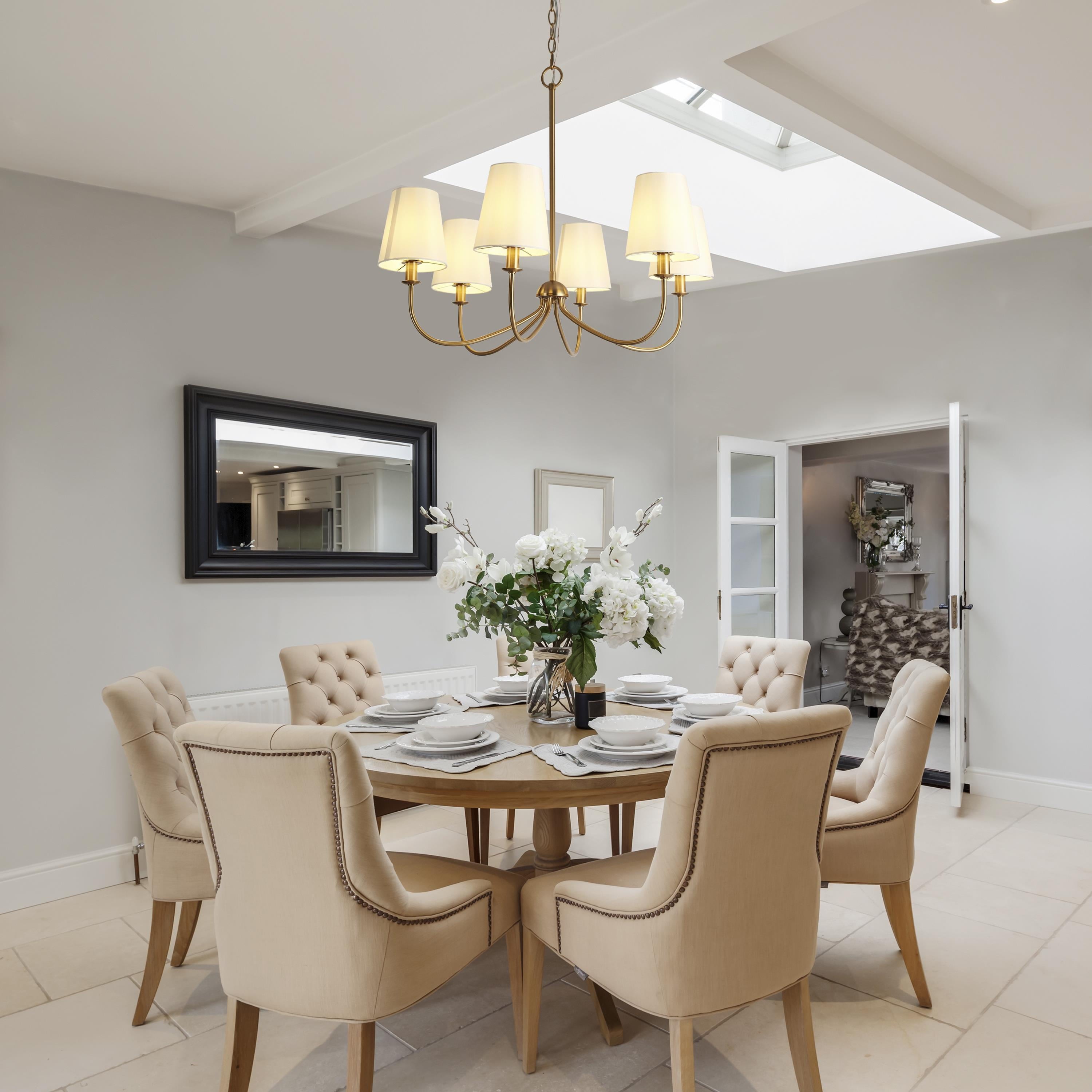 Icarisra Vintage Industrial Brass Fabric Chandelier - Letslighting