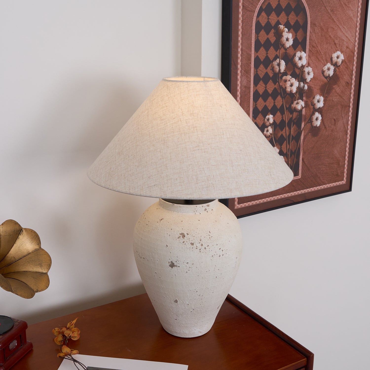 Solix Ceramics Fabric Table Lamp - Letslighting