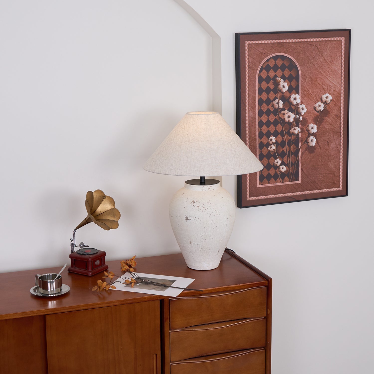 Solix Ceramics Fabric Table Lamp - Letslighting