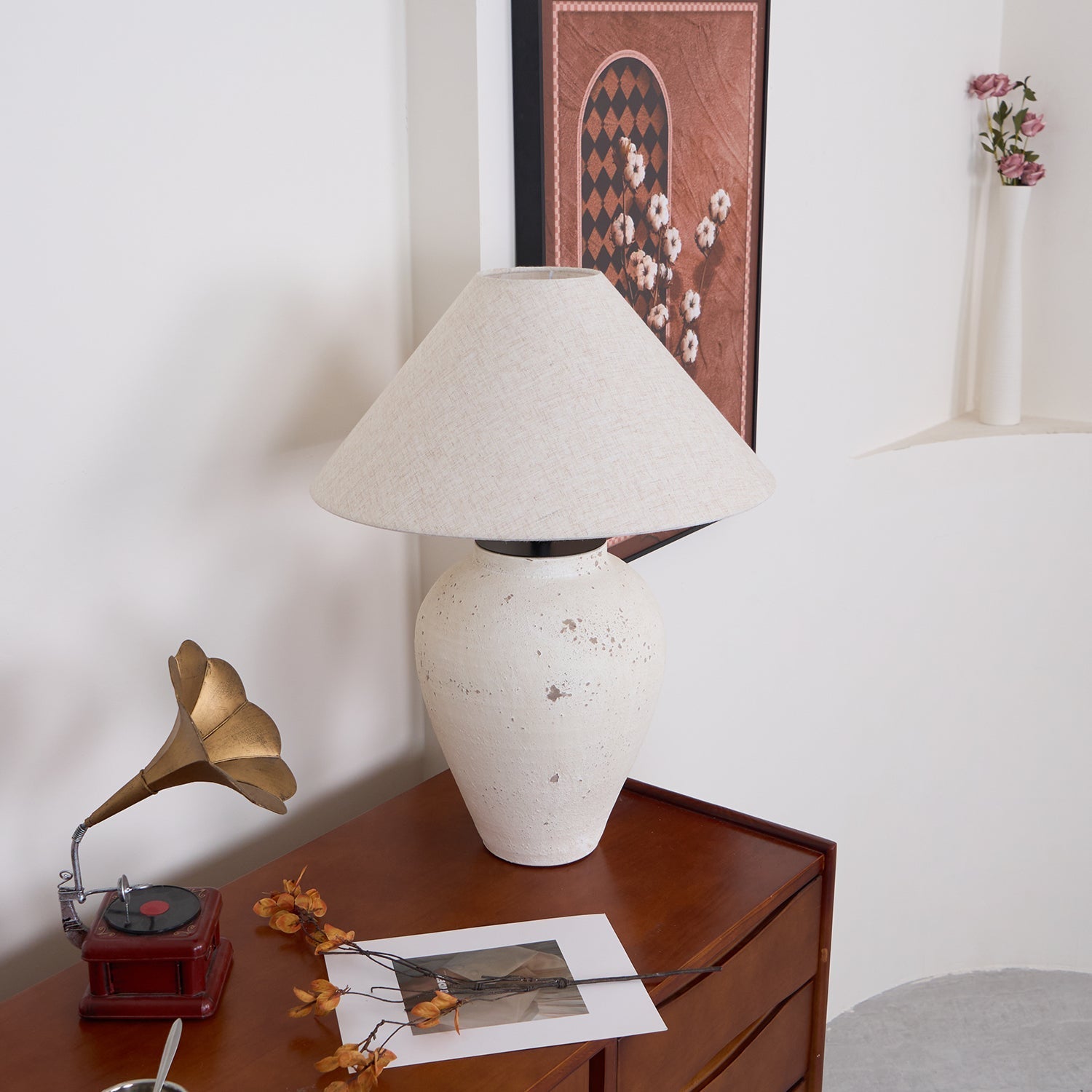 Solix Ceramics Fabric Table Lamp - Letslighting