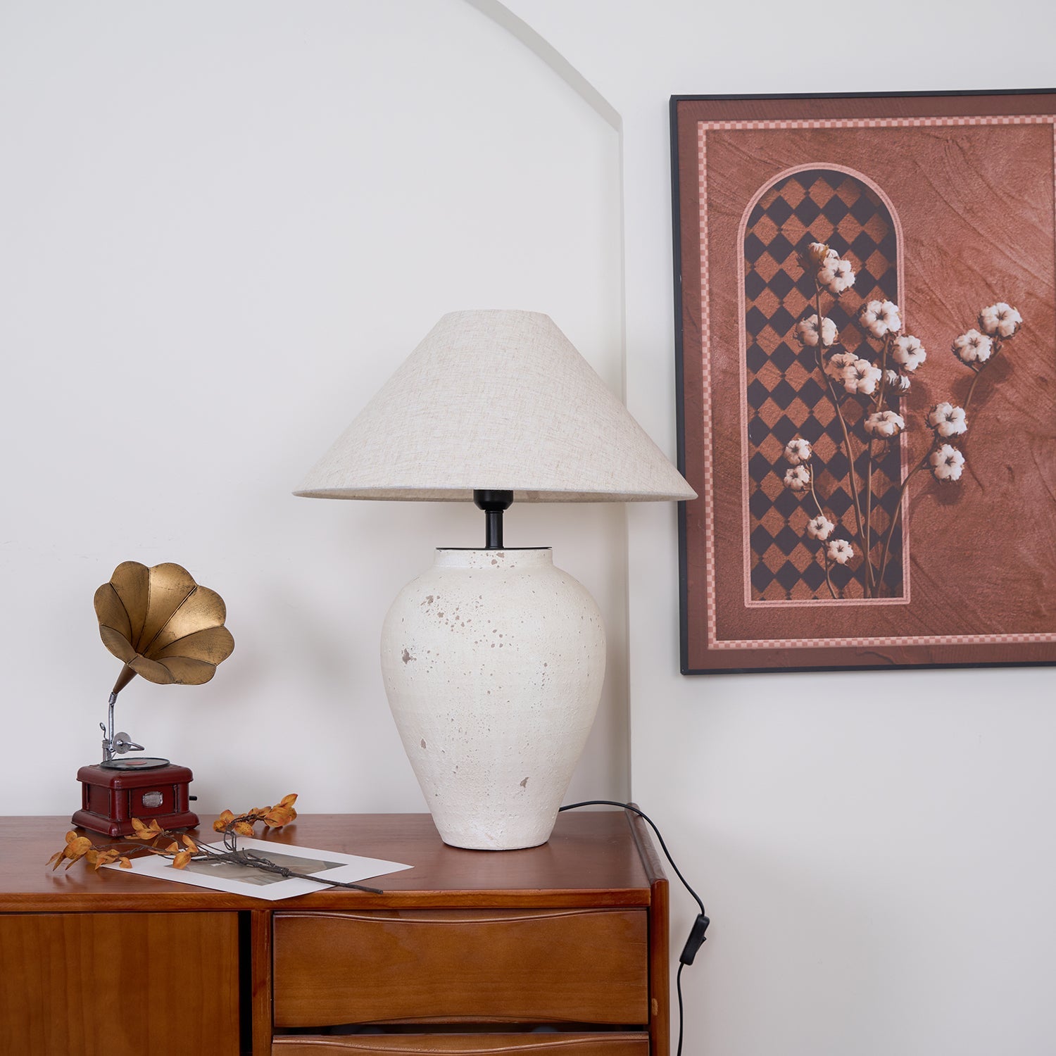 Solix Ceramics Fabric Table Lamp - Letslighting