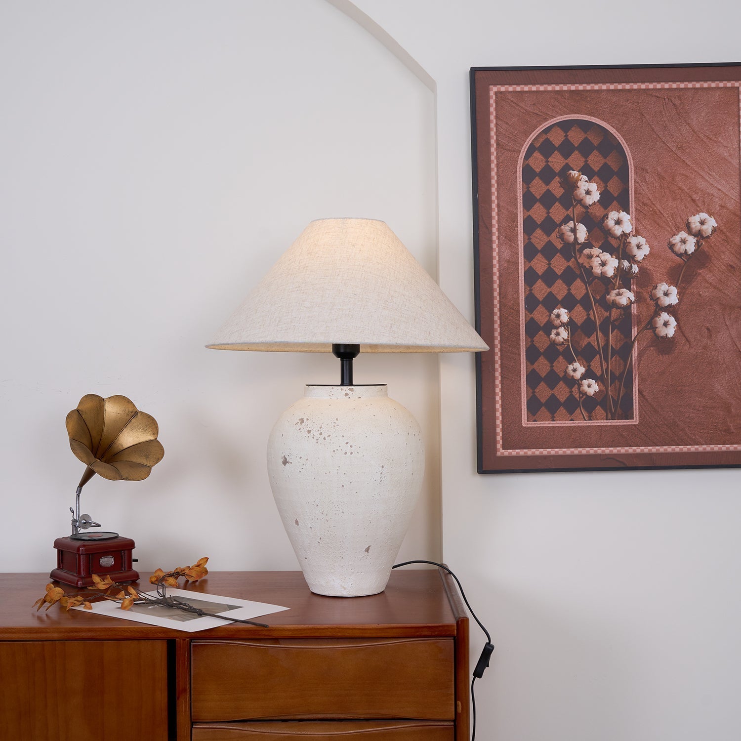 Solix Ceramics Fabric Table Lamp - Letslighting