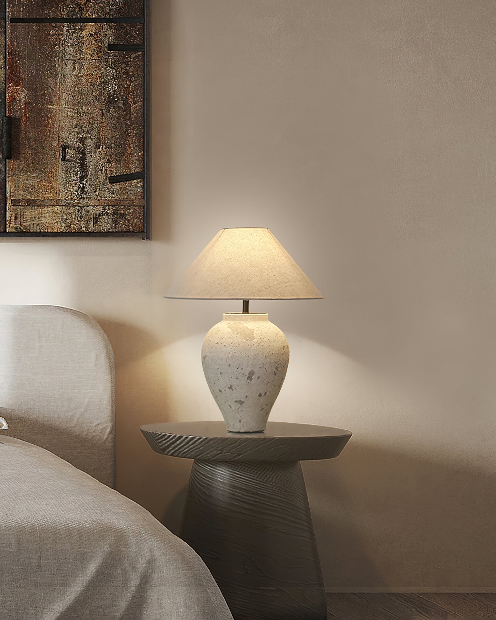 Solix Ceramics Fabric Table Lamp - Letslighting