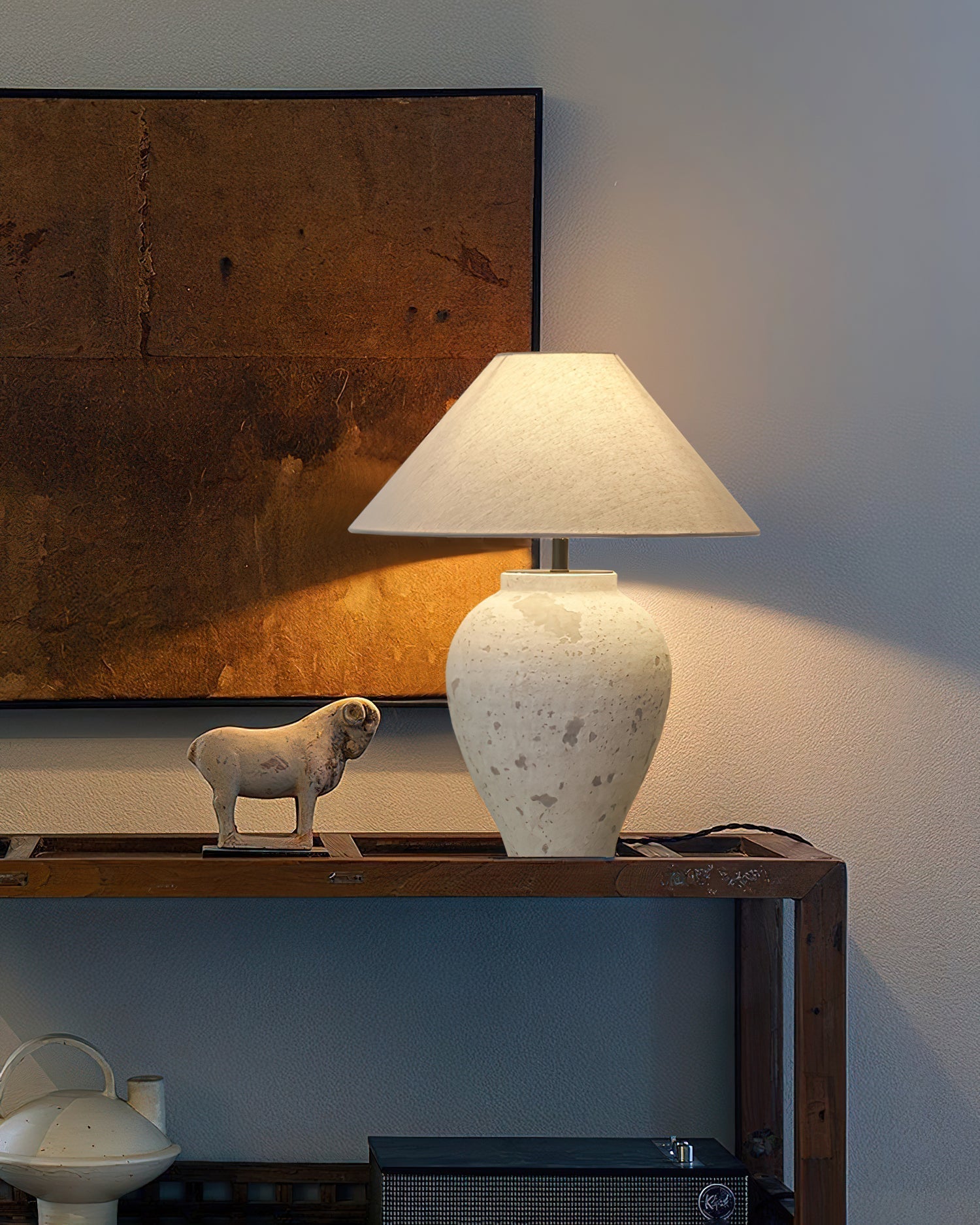 Solix Ceramics Fabric Table Lamp - Letslighting