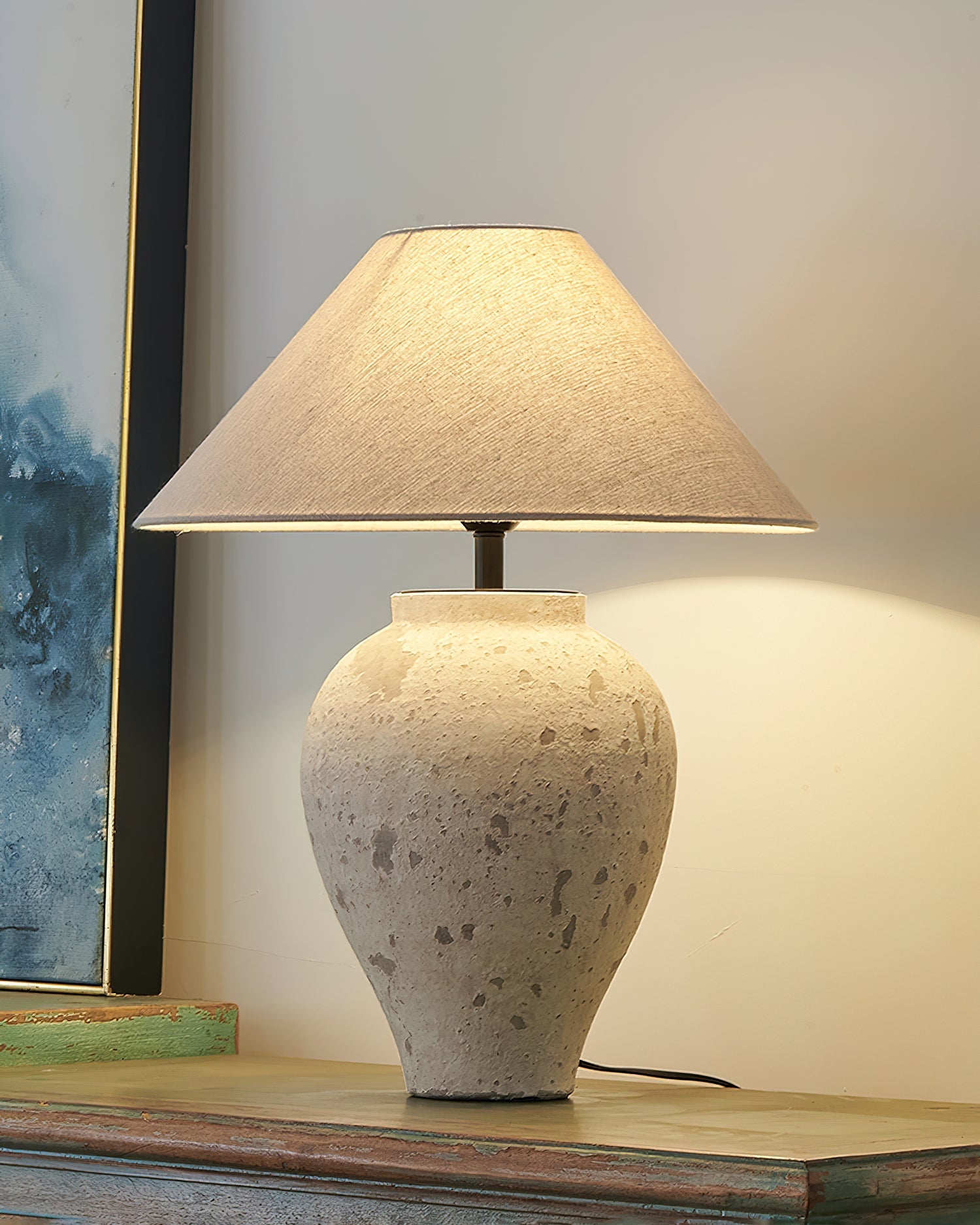 Solix Ceramics Fabric Table Lamp - Letslighting
