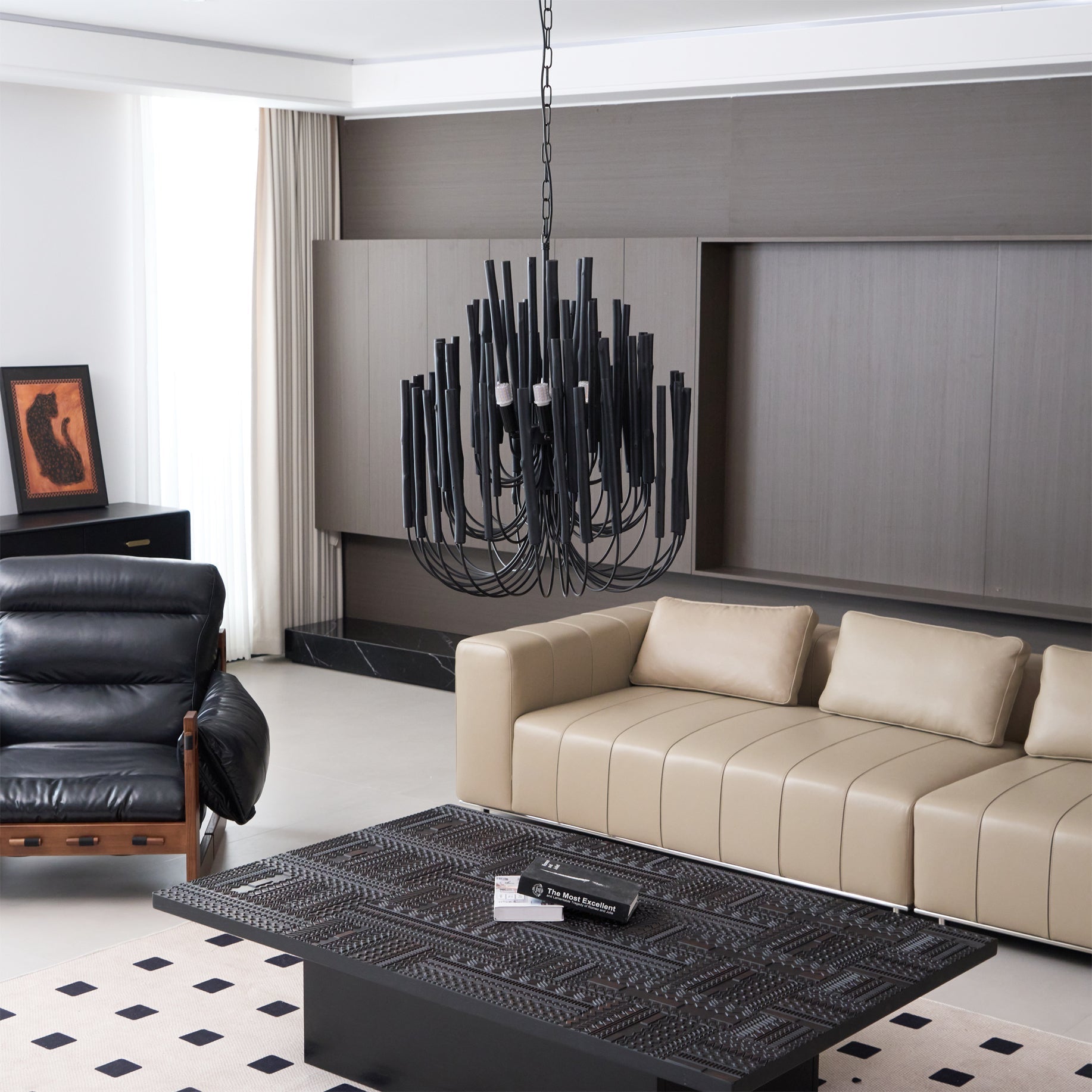 Ulshayra Postmodern Luxury Multi-Stick Wooden Chandelier - Letslighting
