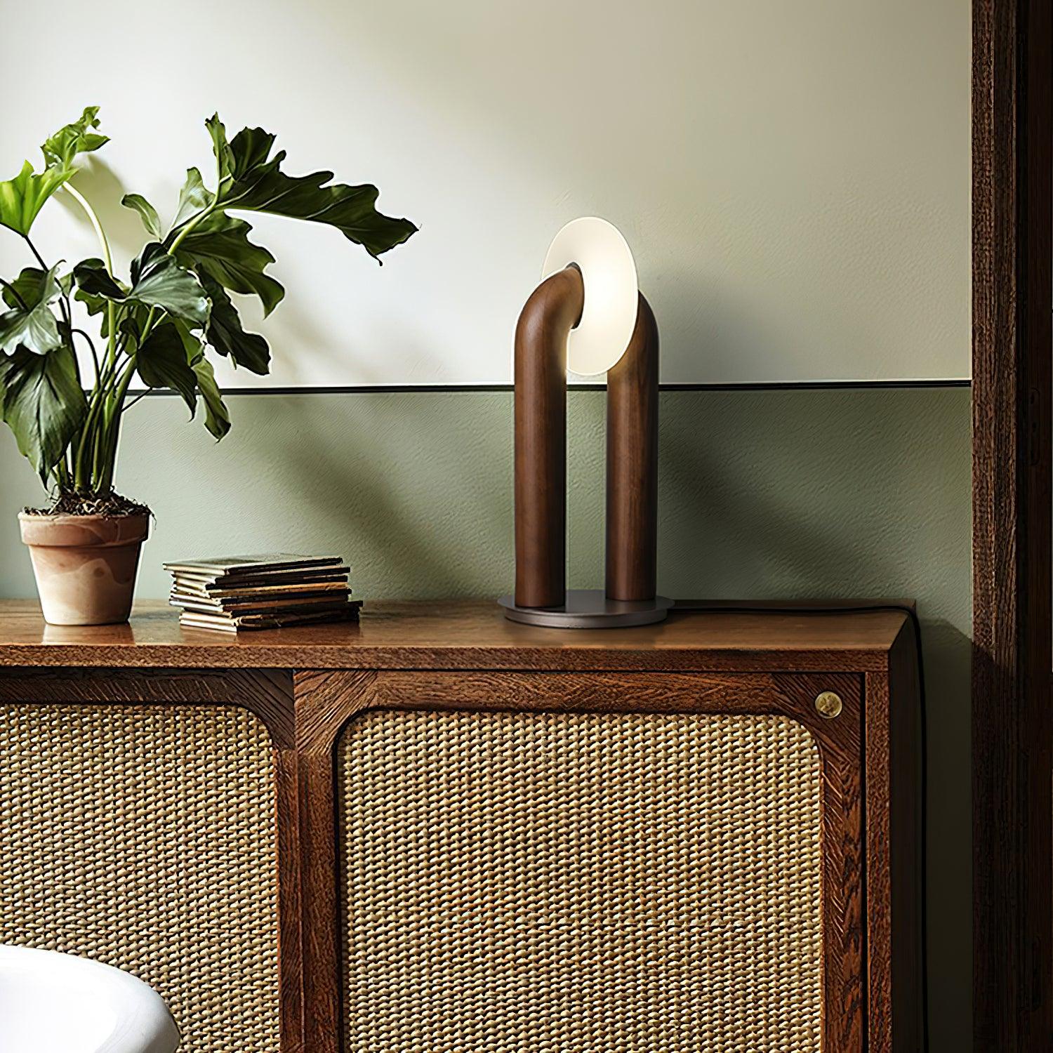 Lumen Vintage Wood Table Lamp - Letslighting