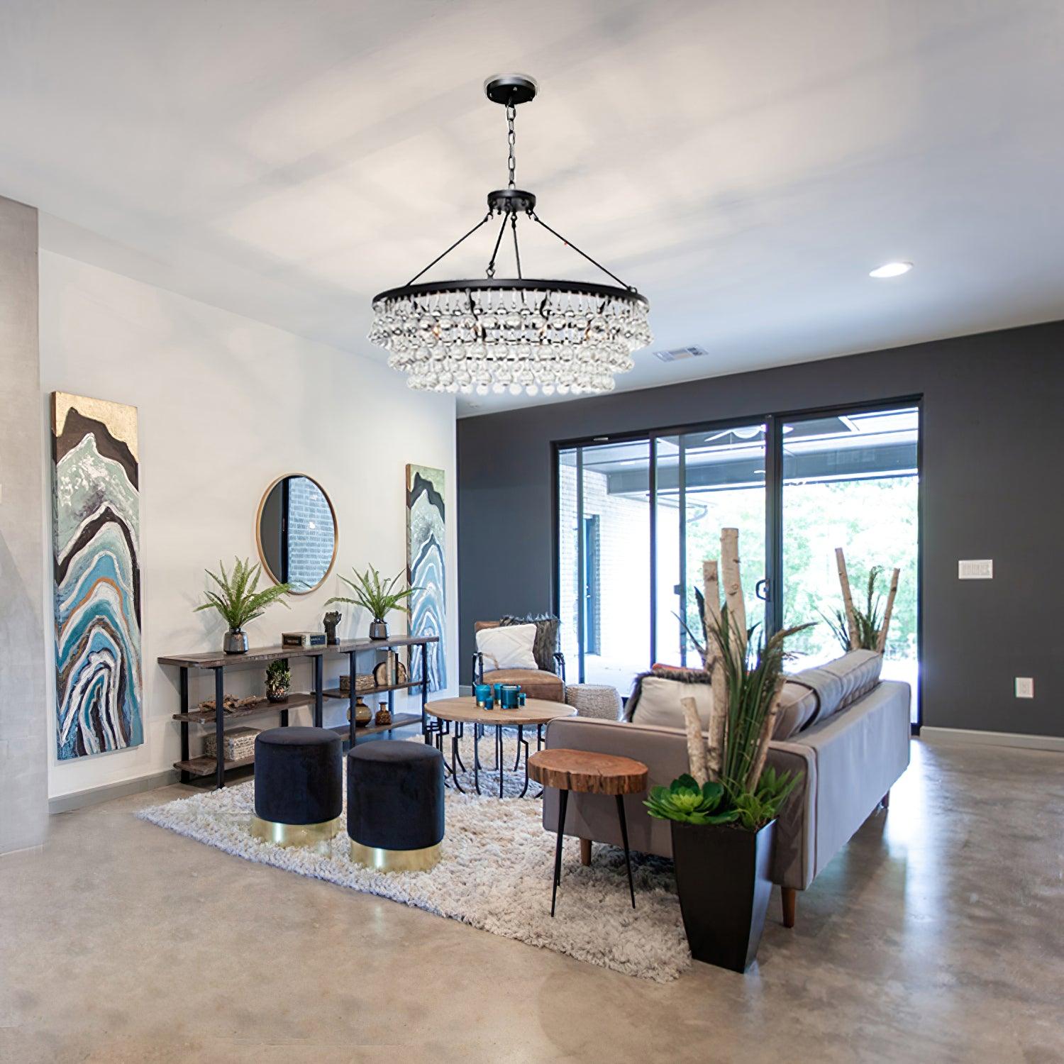 Avelis Postmodern Luxury Unique Tiered Crystal Chandelier - Letslighting