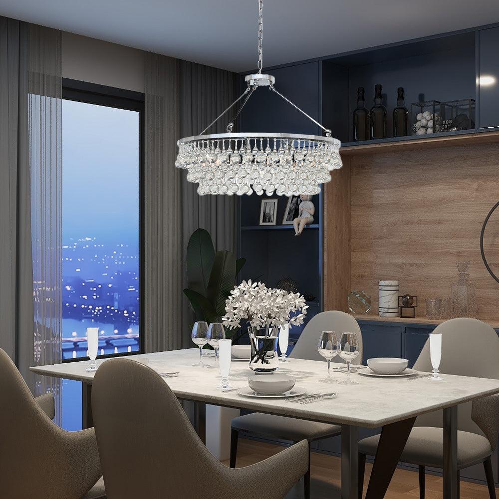 Avelis Postmodern Luxury Unique Tiered Crystal Chandelier - Letslighting