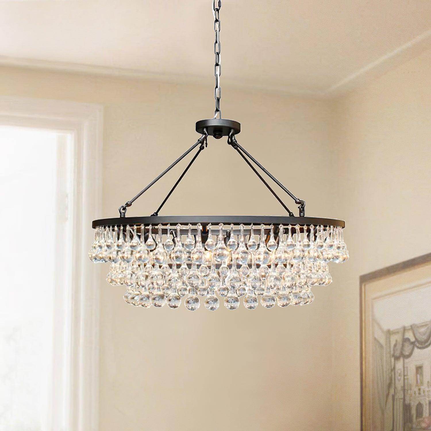 Avelis Postmodern Luxury Unique Tiered Crystal Chandelier - Letslighting