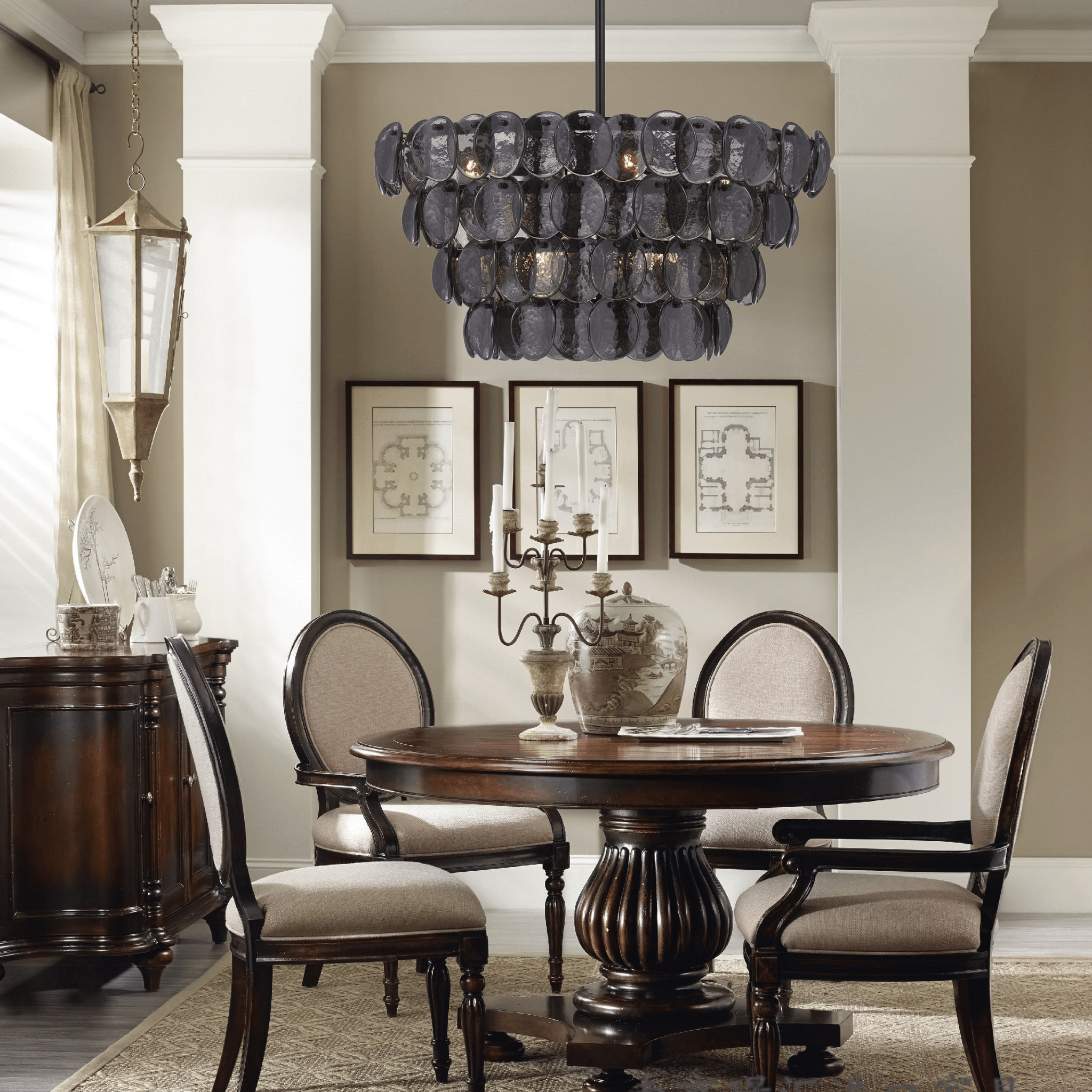 Uroko Modern Metal & Glass Chandelier