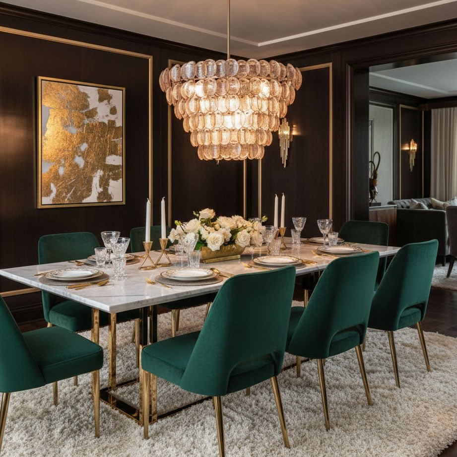 Uroko Modern Metal & Glass Chandelier