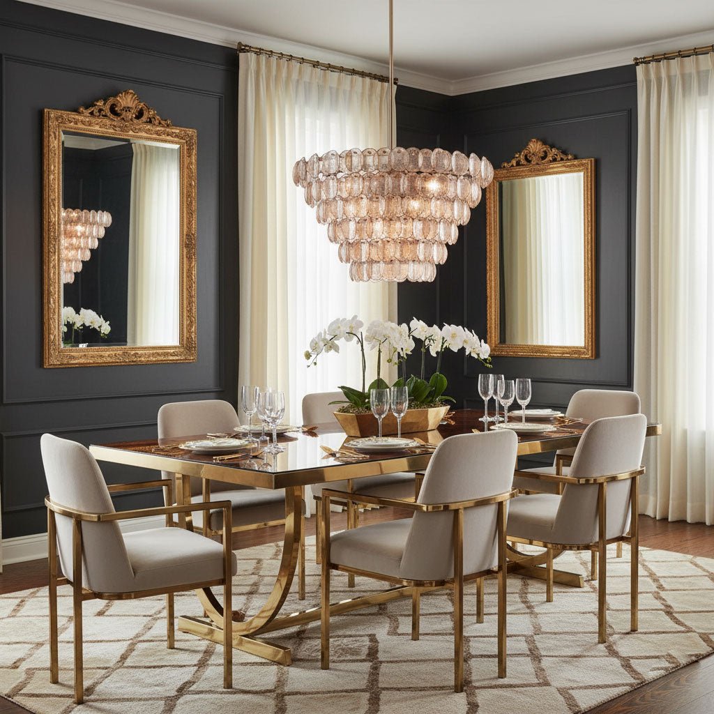 Uroko Modern Metal & Glass Chandelier