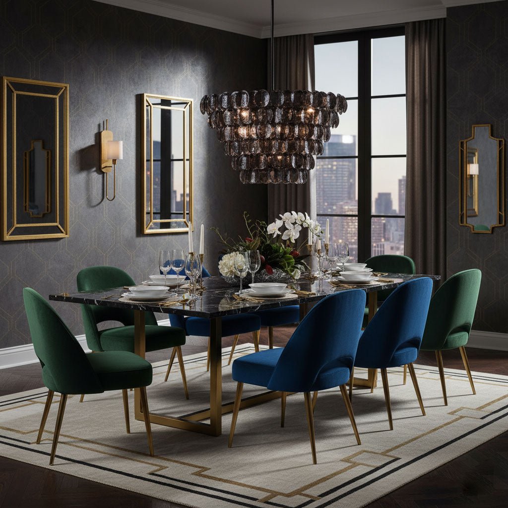 Uroko Modern Metal & Glass Chandelier