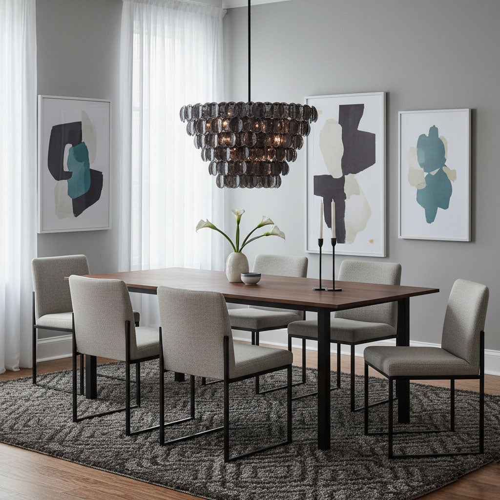 Uroko Modern Metal & Glass Chandelier