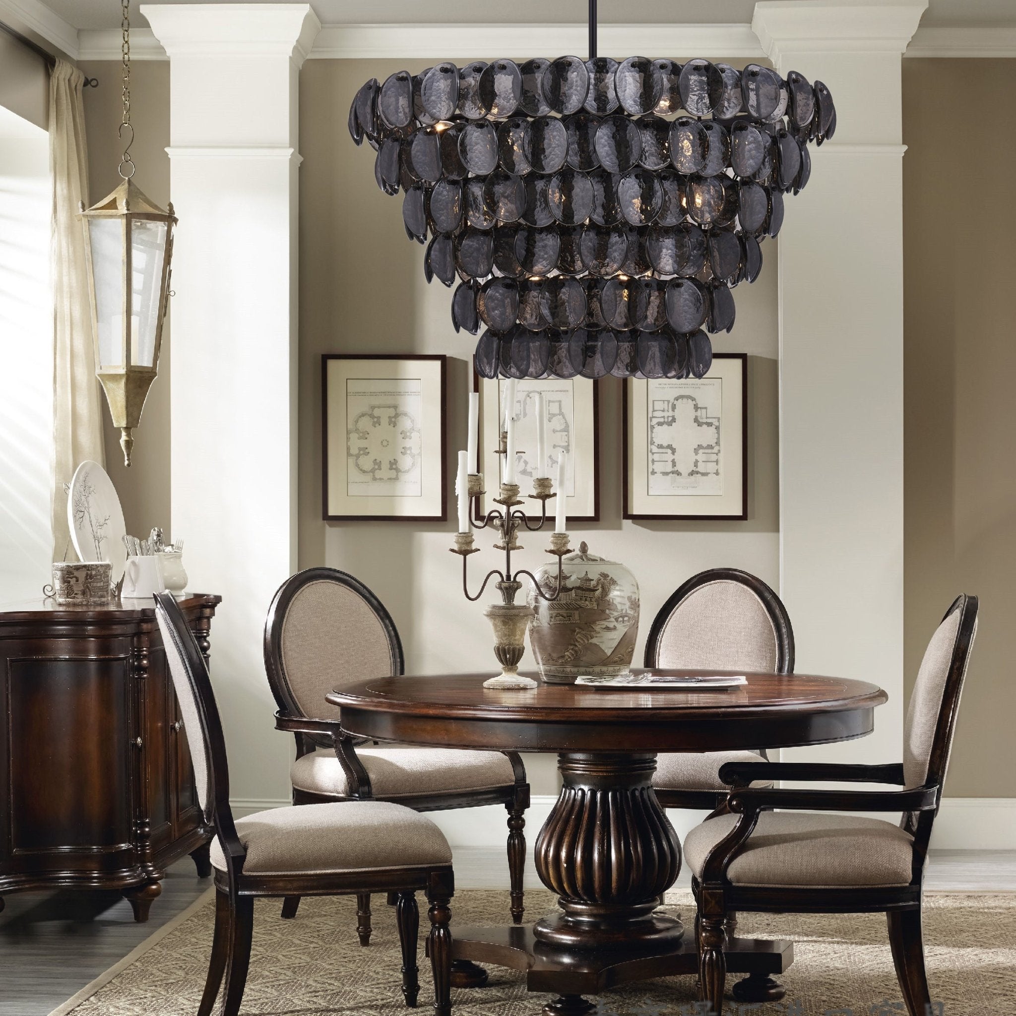 Uroko Modern Metal & Glass Chandelier