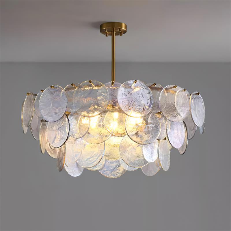 Utopia Chandelier Glass Disc Layered - Letslighting